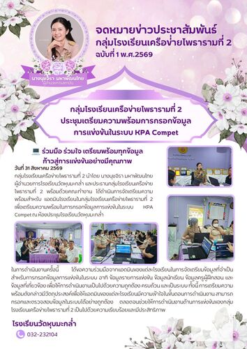 กลุ่มโรงเรียนเครือข่ายโพธารามที่ 2 ประชุมเตรียมความพร้อมการกรอกข้อมูล การแข่งขันในระบบ KPA Compet