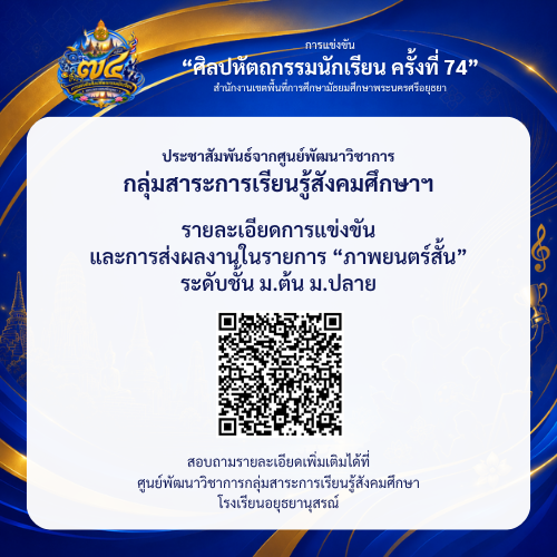 การส่งผลงานการประกวดกิจกรรมภาพยนตร์สั้น ม.1-3 และ ม.4-6