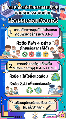 แจ้งจากกรรมการตัดสิน กิจกรรมคอมพิวเตอร์